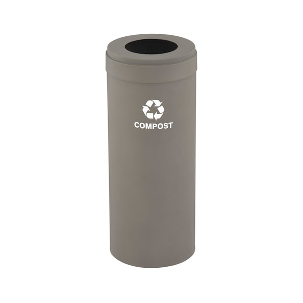 Waste Receptacle, No Liner, 15 gal., Nickel