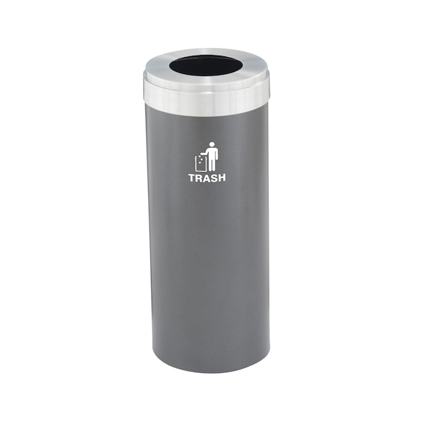Waste Receptacle, No Liner, 15 gal., Silver