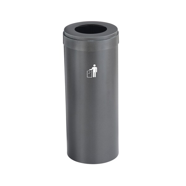 Waste Receptacle, No Liner, 15 gal., Silver