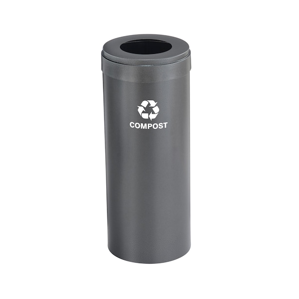Waste Receptacle, No Liner, 15 gal., Silver
