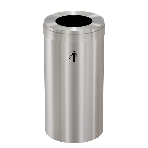 Waste Receptacle, Liner, 16 gal., Silver/Si