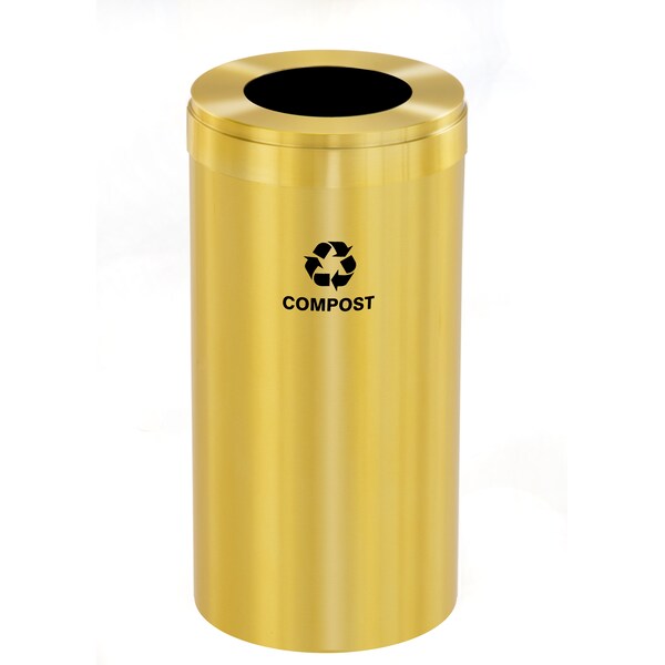 Waste Receptacle, No Liner, 23 gal., Satin