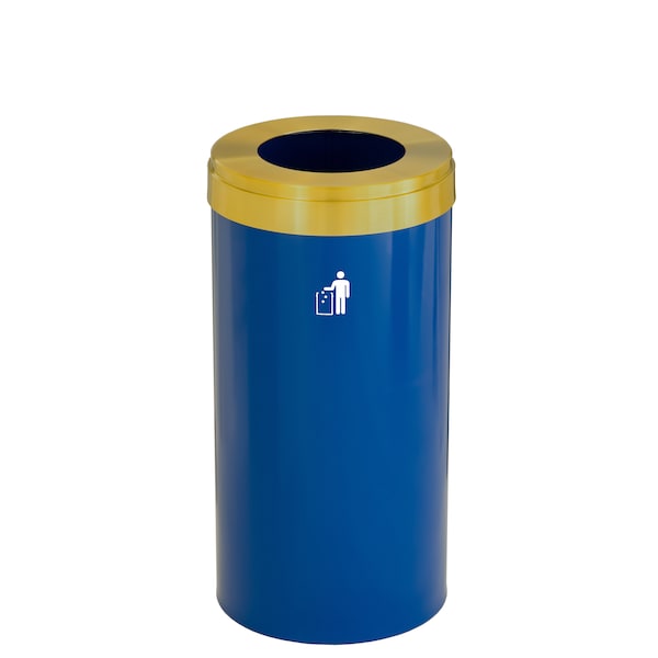 Waste Receptacle, No Liner, 23 gal., Blue/S