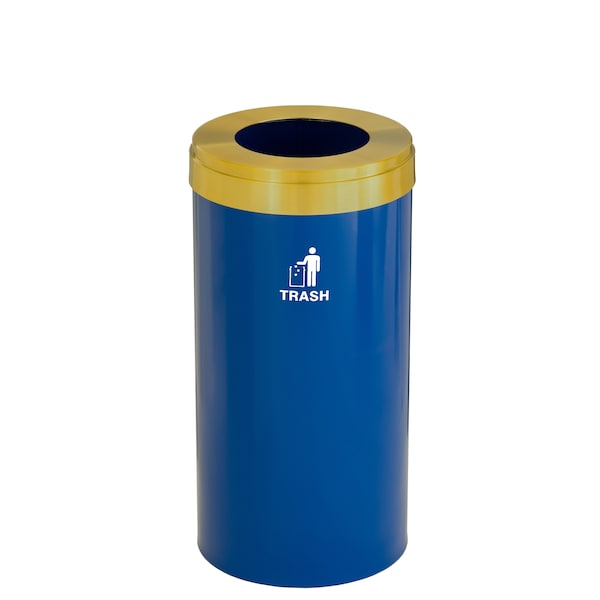 Waste Receptacle, No Liner, 23 gal., Blue/S