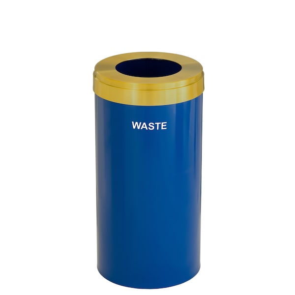 Waste Receptacle, No Liner, 23 gal., Blue/S