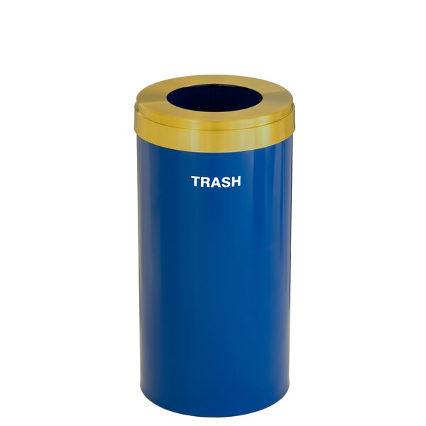 Waste Receptacle, No Liner, 23 gal., Blue/S
