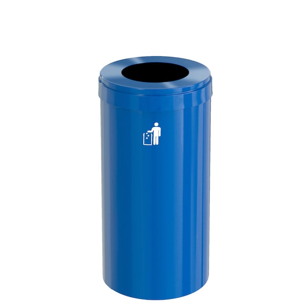 Waste Receptacle, No Liner, 23 gal., Blue/B