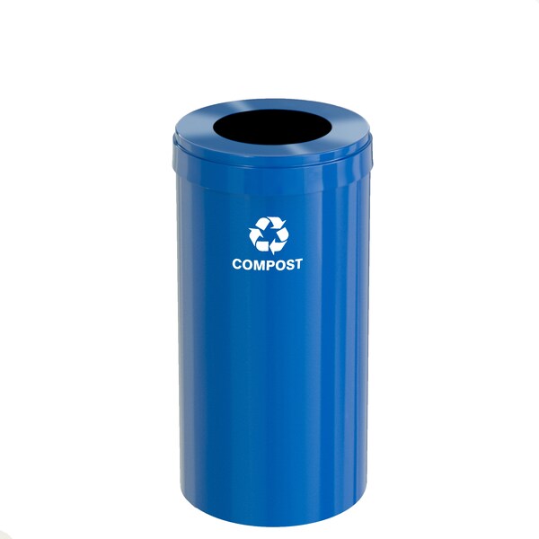 Waste Receptacle, No Liner, 23 gal., Blue/B