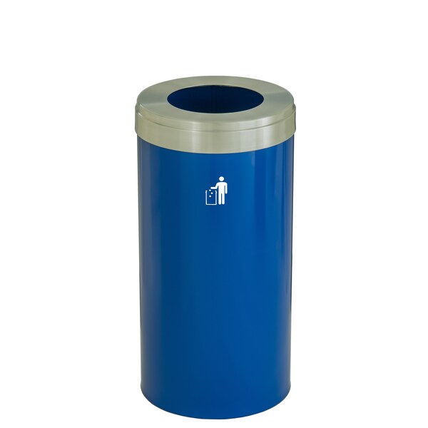 Waste Receptacle, No Liner, 23 gal., Blue/S