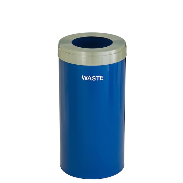 Waste Receptacle, No Liner, 23 gal., Blue/S