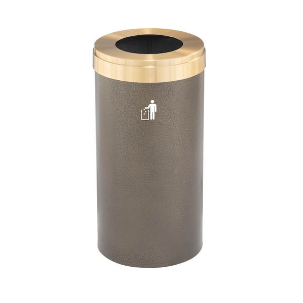 Waste Receptacle, No Liner, 23 gal., Bronze