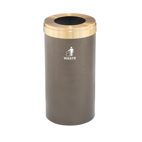 Waste Receptacle, No Liner, 23 gal., Bronze