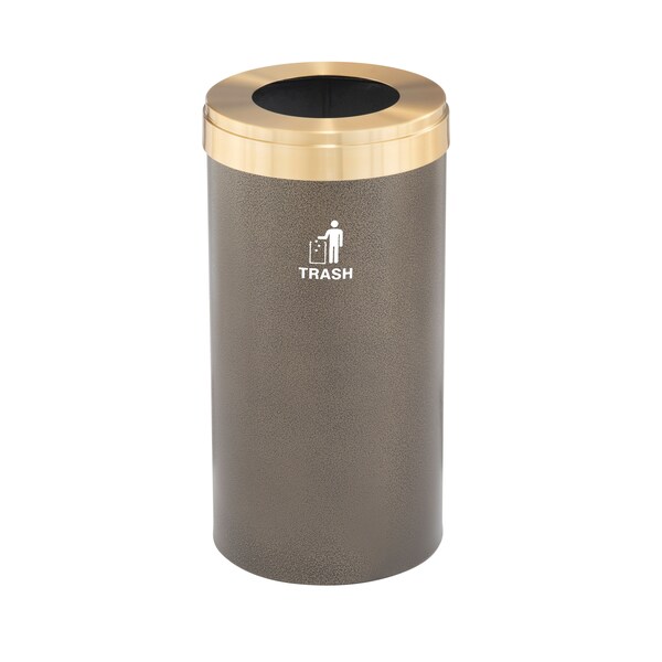 Waste Receptacle, No Liner, 23 gal., Bronze