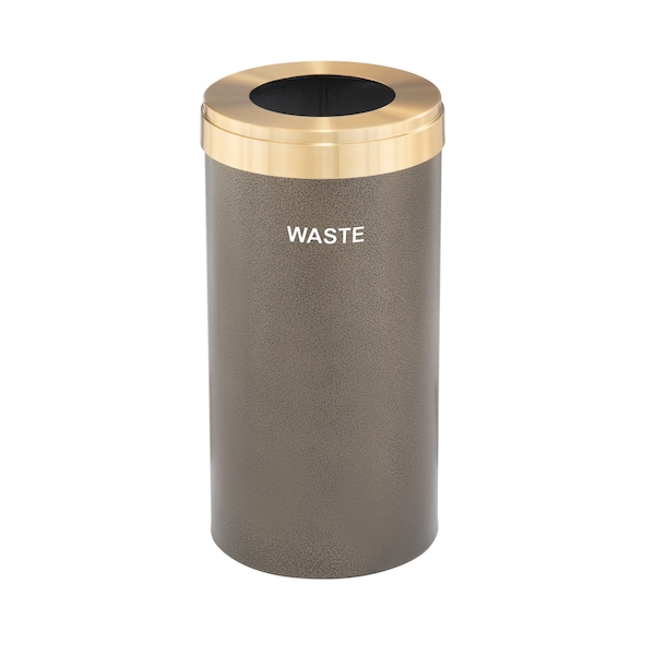 Waste Receptacle, No Liner, 23 gal., Bronze