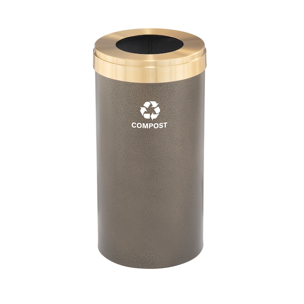 Waste Receptacle, No Liner, 23 gal., Bronze