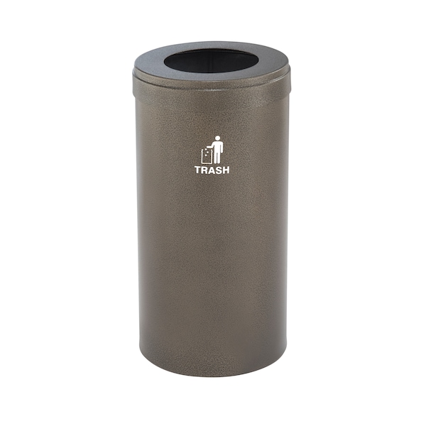 Waste Receptacle, No Liner, 23 gal., Bronze
