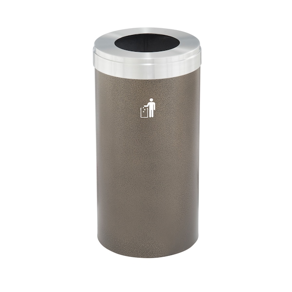 Waste Receptacle, No Liner, 23 gal., Bronze