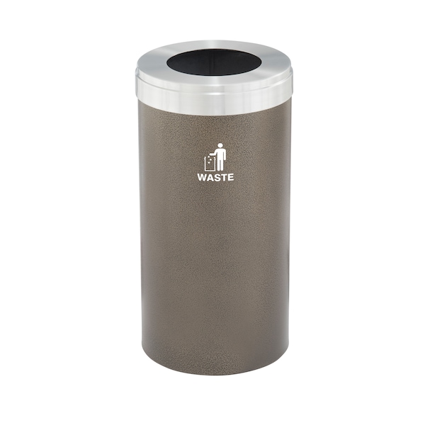 Waste Receptacle, No Liner, 23 gal., Bronze