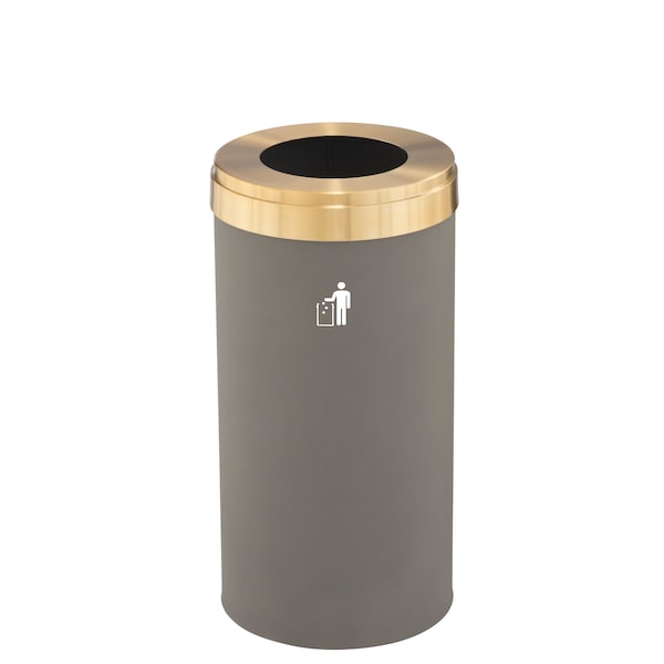 Waste Receptacle, No Liner, 23 gal., Nickel