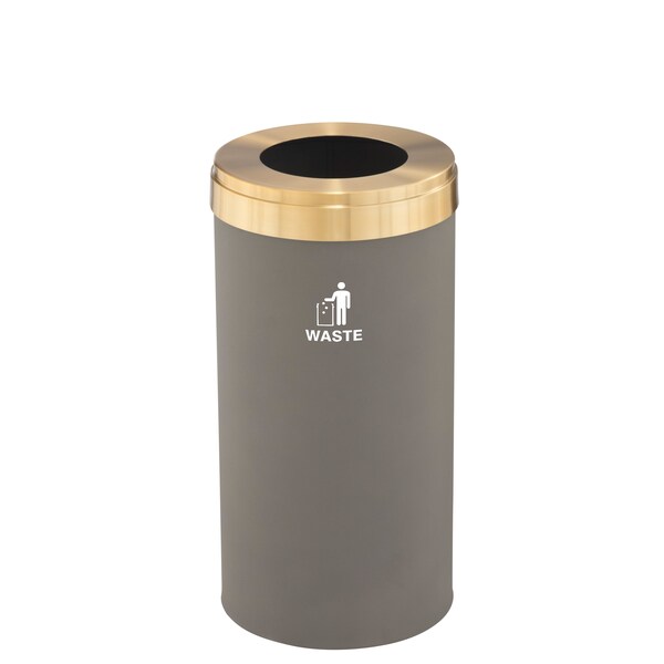 Waste Receptacle, No Liner, 23 gal., Nickel
