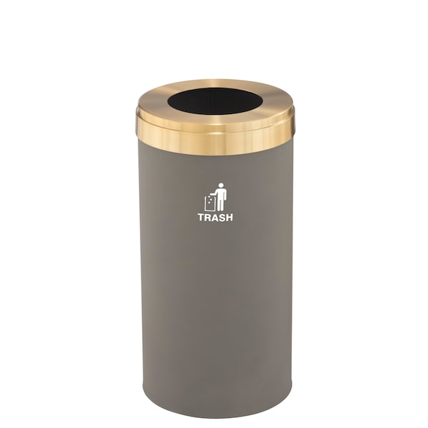 Waste Receptacle, No Liner, 23 gal., Nickel