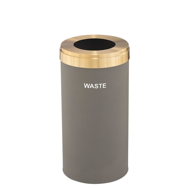 Waste Receptacle, No Liner, 23 gal., Nickel