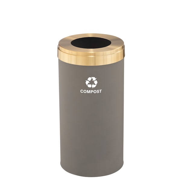 Waste Receptacle, No Liner, 23 gal., Nickel