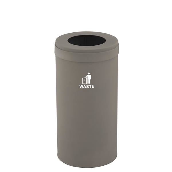 Waste Receptacle, No Liner, 23 gal., Nickel