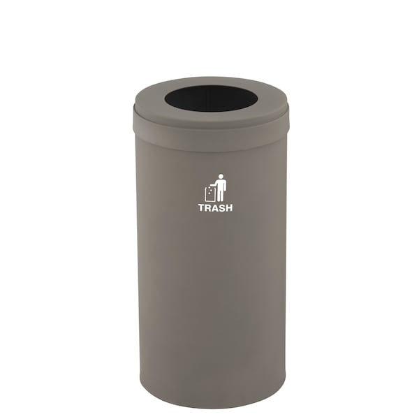 Waste Receptacle, No Liner, 23 gal., Nickel