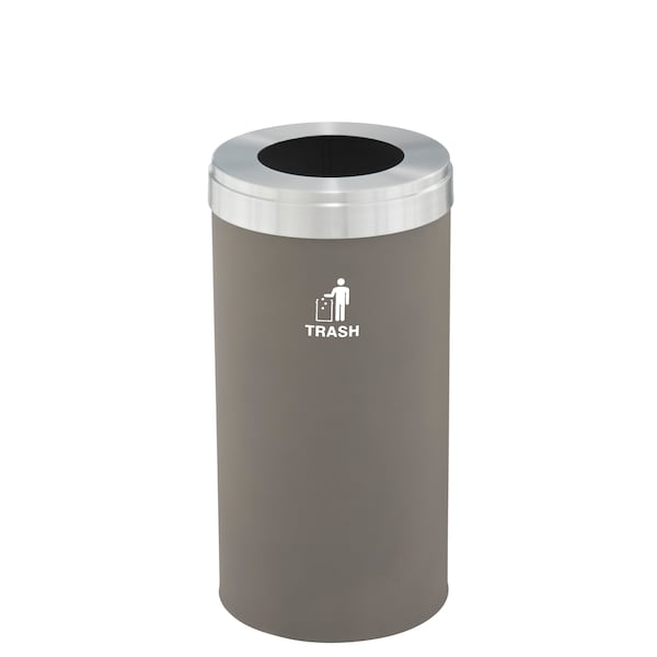 Waste Receptacle, No Liner, 23 gal., Nickel