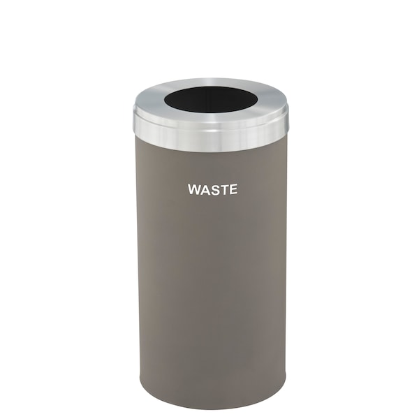 Waste Receptacle, No Liner, 23 gal., Nickel