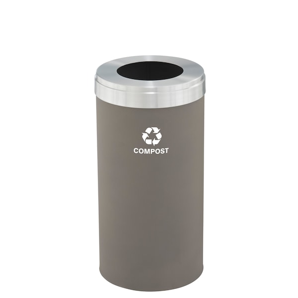 Waste Receptacle, No Liner, 23 gal., Nickel