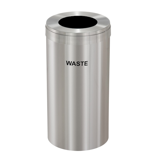Waste Receptacle, No Liner, 23 gal., Silver