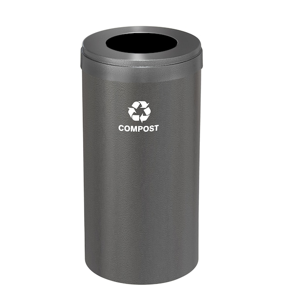 Waste Receptacle, No Liner, 23 gal., Silver