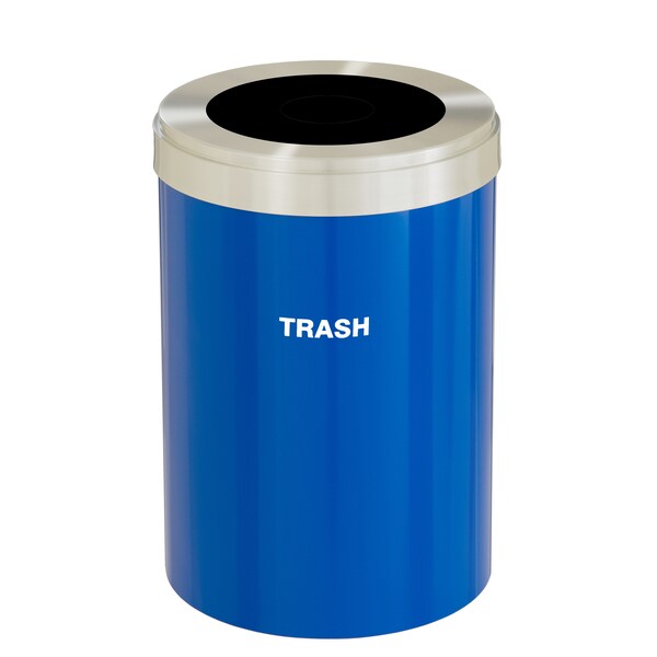 Waste Receptacle, Liner, 16 gal., Blue/Silv