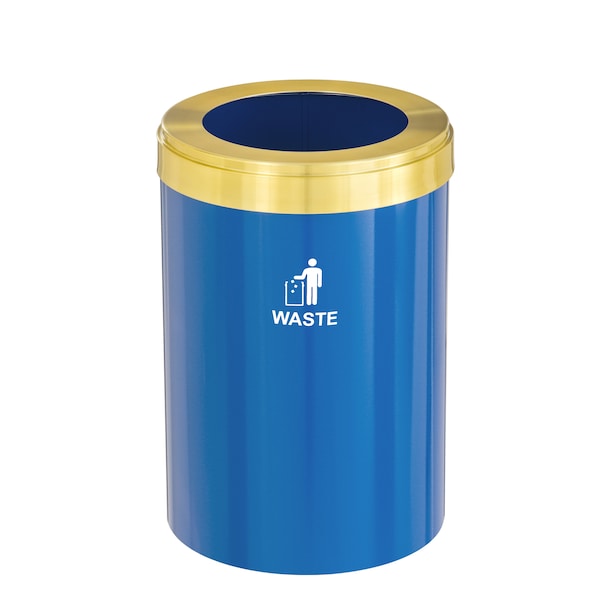 Waste Receptacle, No Liner, 41 gal., Blue/S