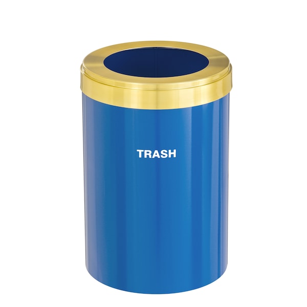 Waste Receptacle, No Liner, 41 gal., Blue/S