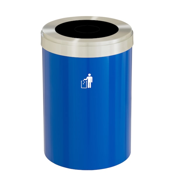 Waste Receptacle, No Liner, 41 gal., Blue/S