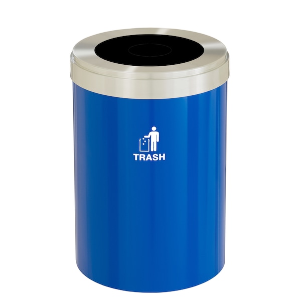 Waste Receptacle, No Liner, 41 gal., Blue/S