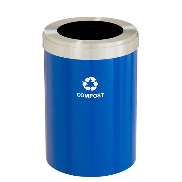 Waste Receptacle, No Liner, 41 gal., Blue/S