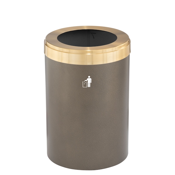 Waste Receptacle, No Liner, 41 gal., Bronze