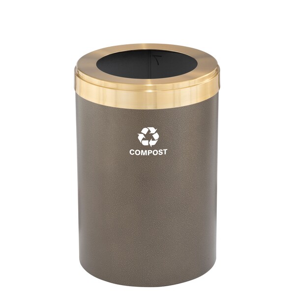 Waste Receptacle, No Liner, 41 gal., Bronze
