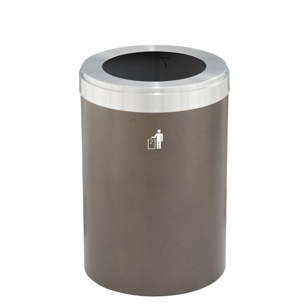 Waste Receptacle, No Liner, 41 gal., Bronze