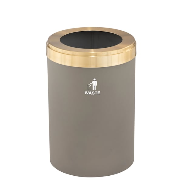 Waste Receptacle, No Liner, 41 gal., Nickel