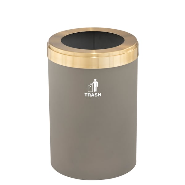 Waste Receptacle, No Liner, 41 gal., Nickel