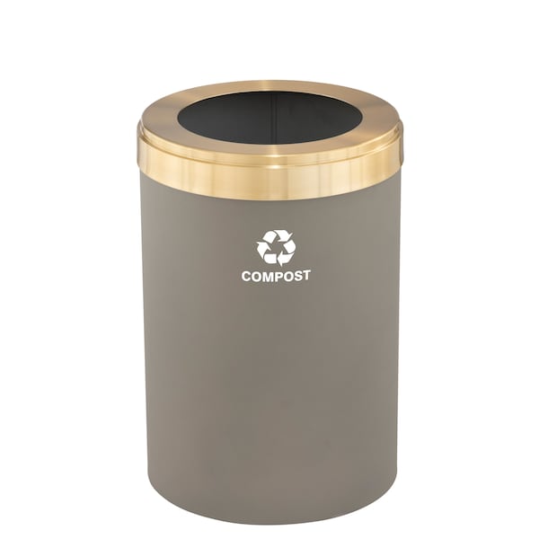 Waste Receptacle, No Liner, 41 gal., Nickel