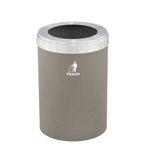 Waste Receptacle, No Liner, 41 gal., Nickel