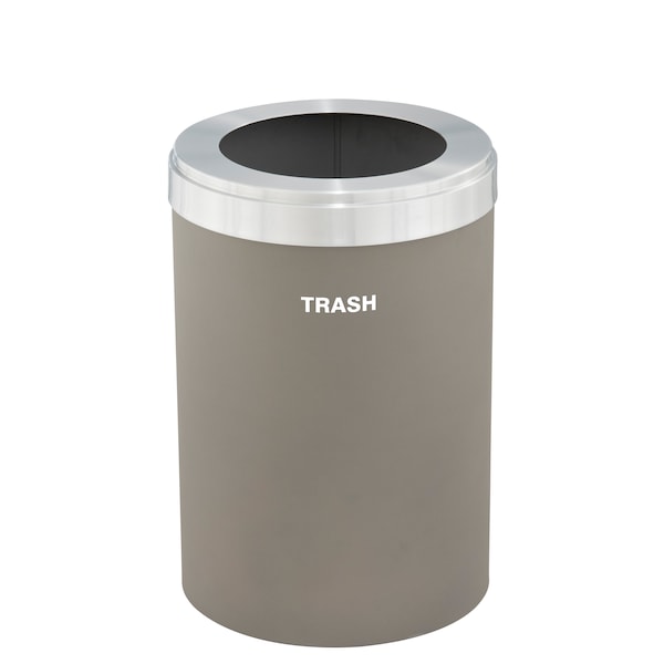 Waste Receptacle, No Liner, 41 gal., Nickel