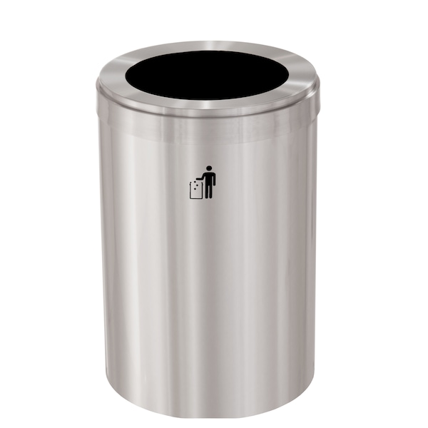 Waste Receptacle, No Liner, 41 gal., Silver
