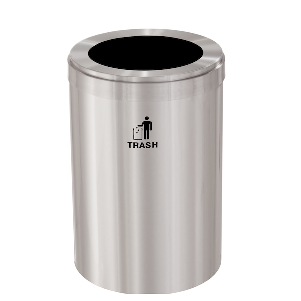 Waste Receptacle, No Liner, 41 gal., Silver